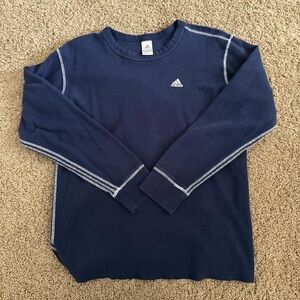 Adidas Men's Long Sleeve Navy Tee